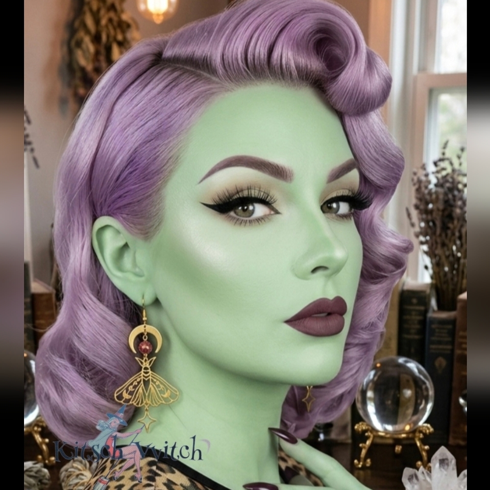 ✨️🦋 Into The Mystic - Luna Moth Gold Drop Earrings O/S